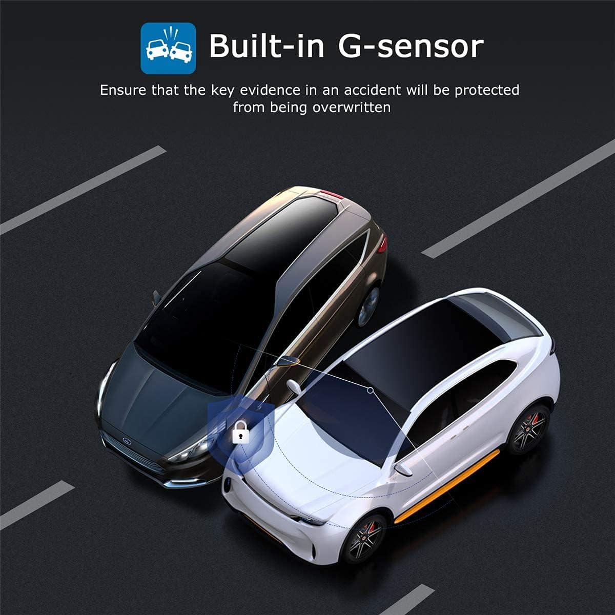 Dash Cam Front and Rear 1080P Full HD Car DVR Dashboard Camera with 3.0" LCD Display Night Vision G-Sensor D852887