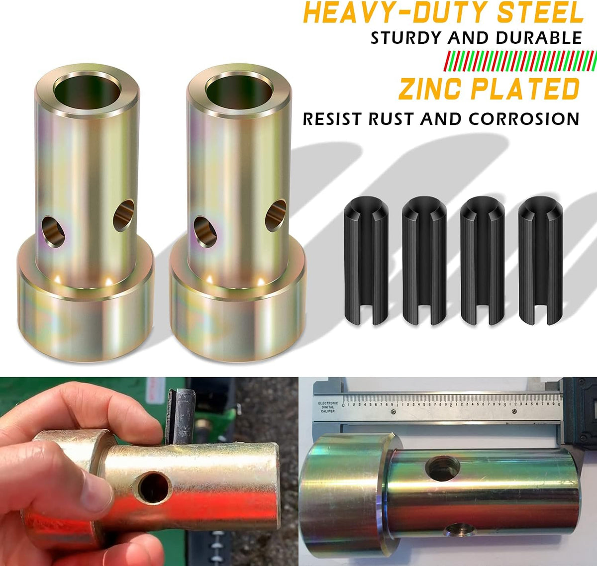 2 Pairs Cat 1 Quick Hitch Adapter Bushings Set for Category I 3-Point Tractors S6404