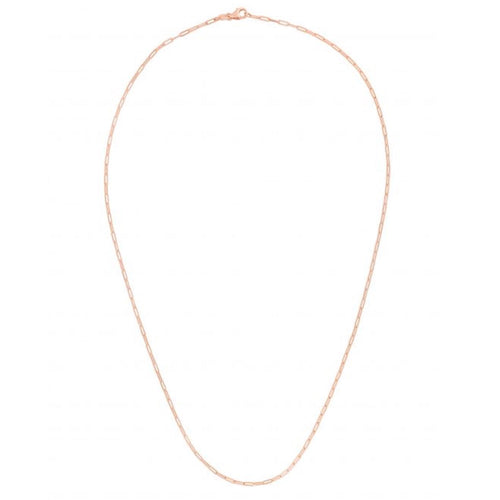 14K Rose Gold 1.5mm Hollow Paperclip Chain Necklace 16"-24" P1618
