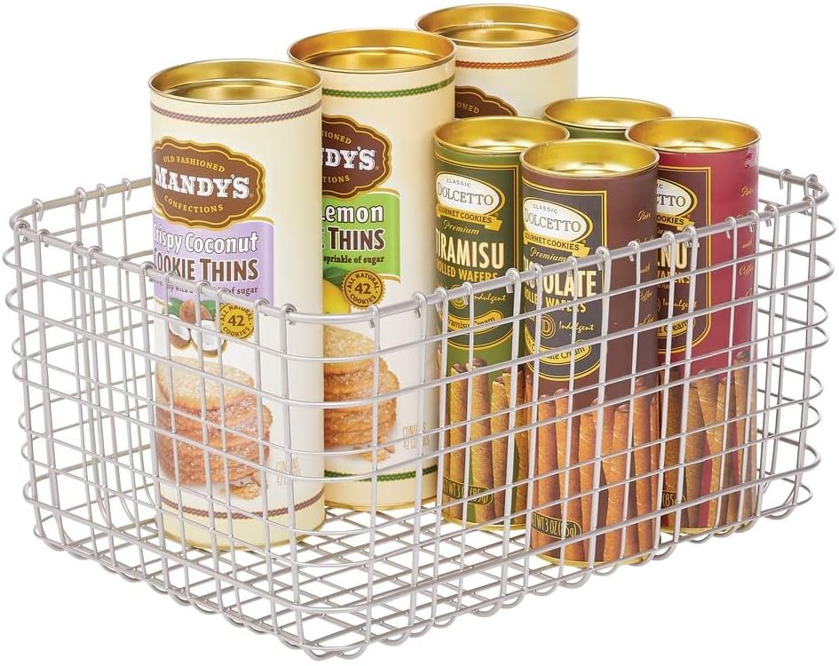 Bronze Metal Wire Food Organizer Storage Bin Basket, Pack of 2 S449746