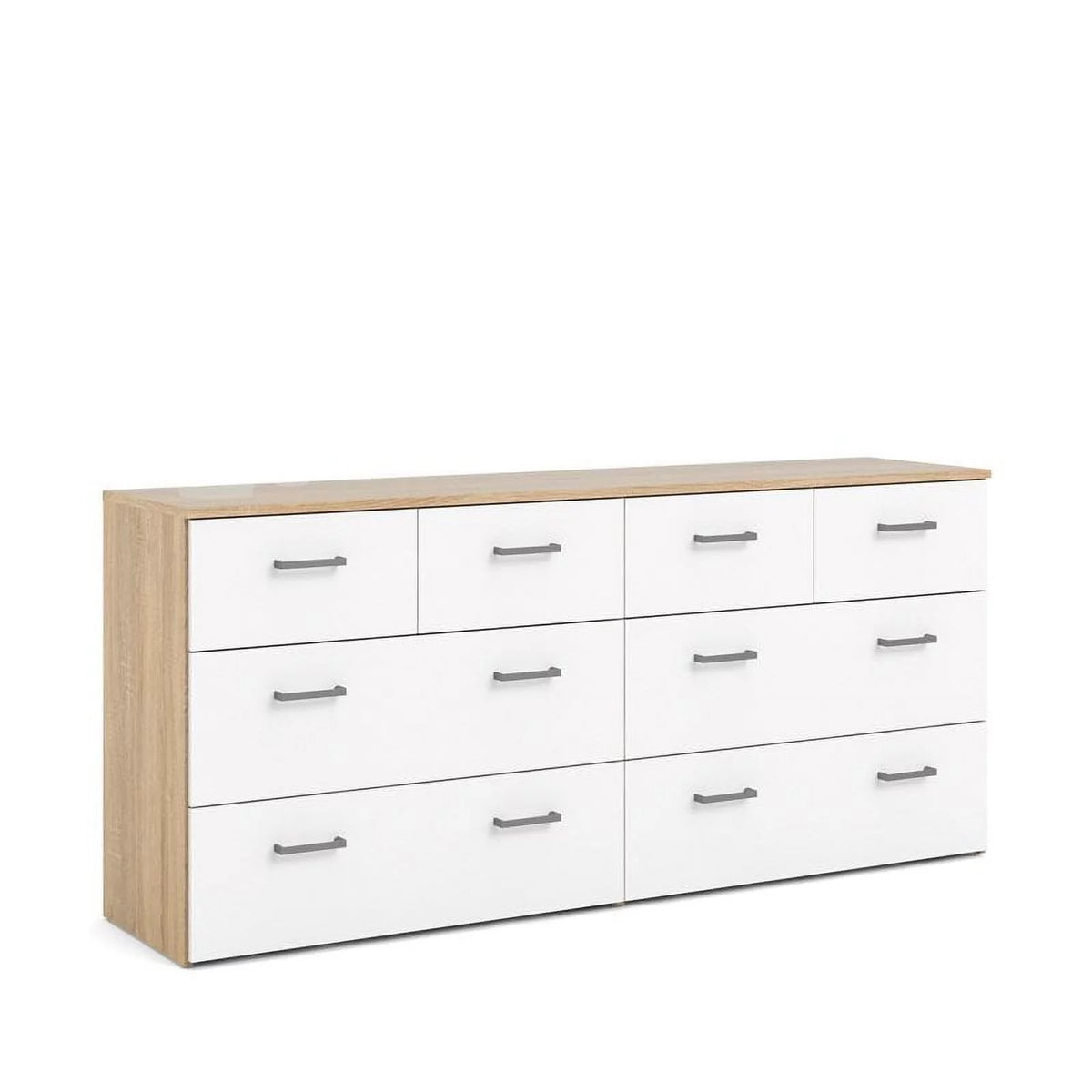 Oak Structure White 8 Drawer Double Dresser N295933