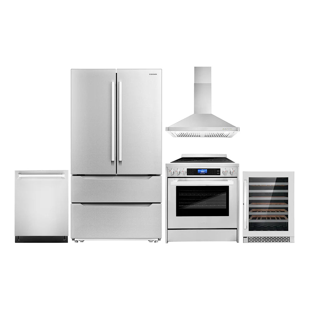 30 Electric Range, Wall Mount Range Hood, Dishwasher, Refrigerator with Ice Maker and Wine Cooler N24600