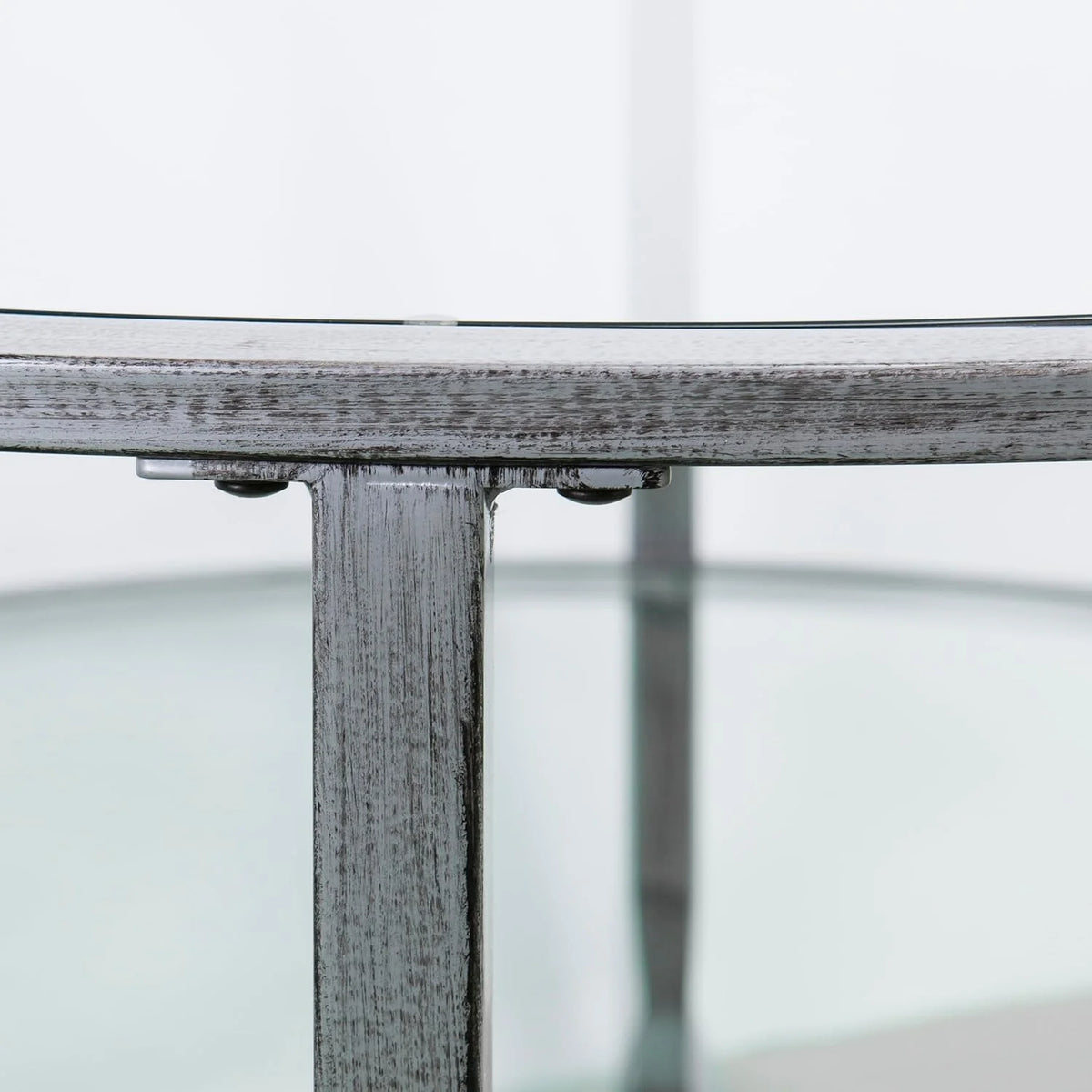 Metal & Glass Round 2-Tier Coffee Table N35155