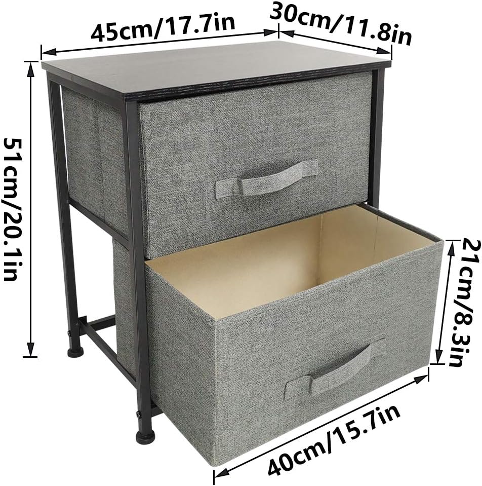 Gray 2 Drawer Fabric Storage Dresser K235