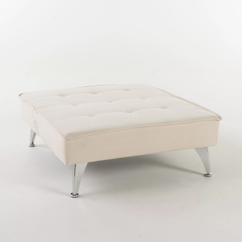 Ivory Fabric Reclining Chair Ottoman O71070