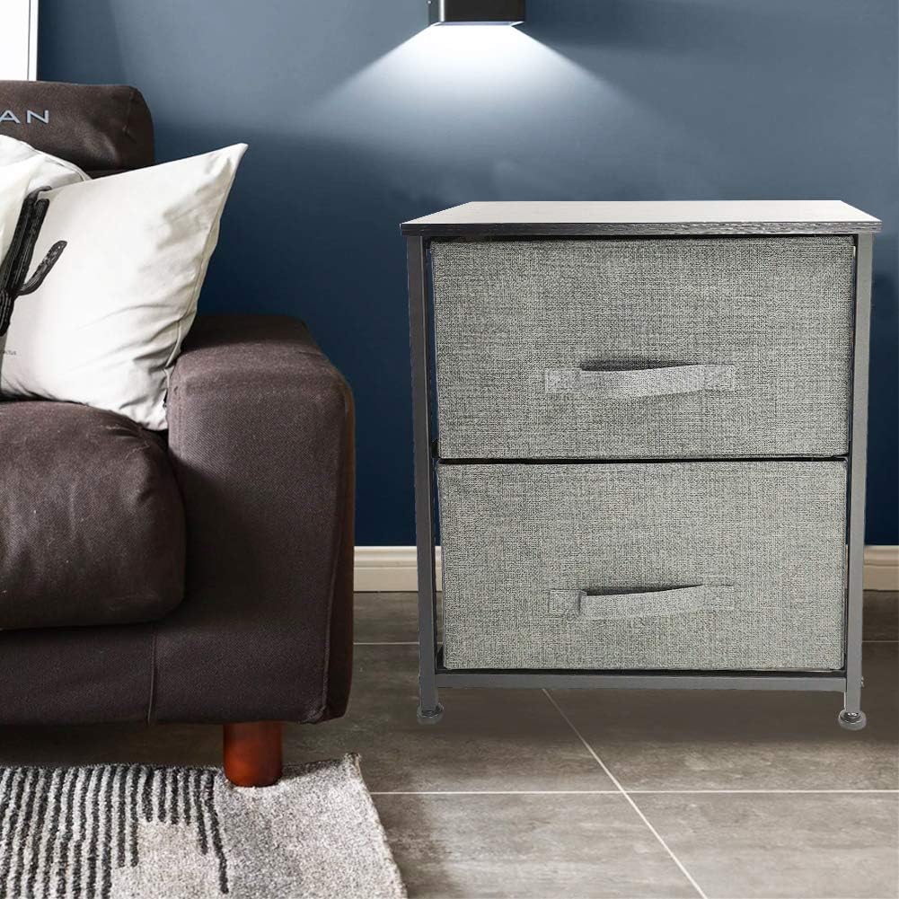 Gray 2 Drawer Fabric Storage Dresser K235