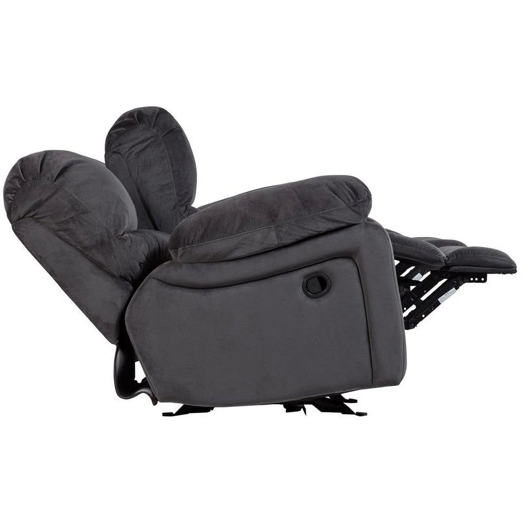 Steel Blue Reclining Gliding Loveseat F4624