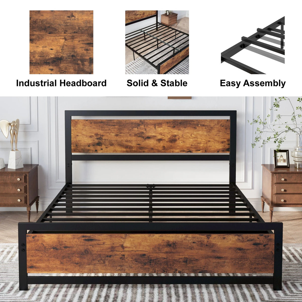 Queen Bed Frame with Headboard O123