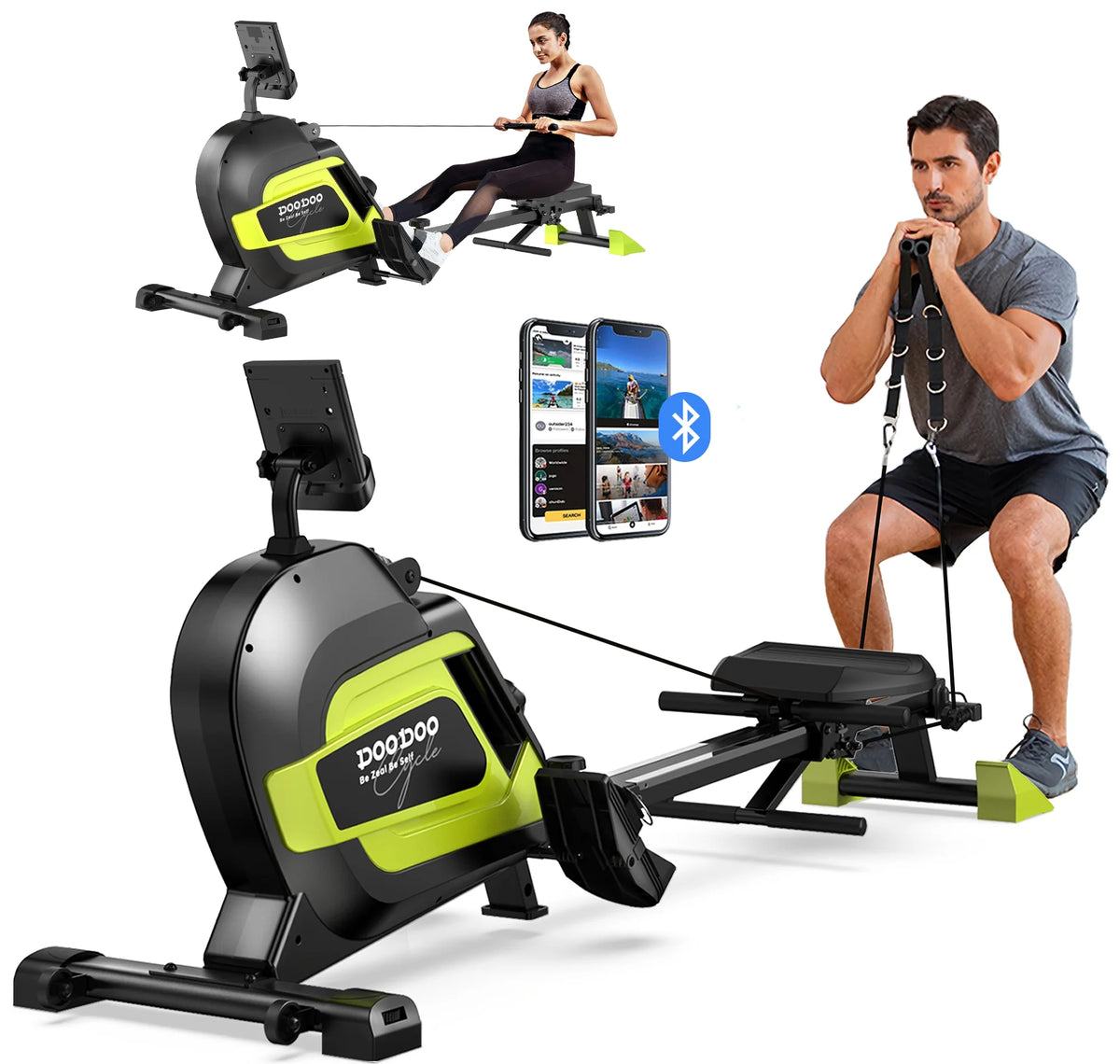 Magnetic Rowing Machine 14 Levels 350 LBS with LCD Monitor U71591