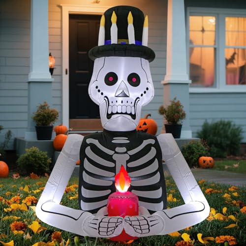 8FT Halloween Inflatable Skeleton Tree with LED Lights G457