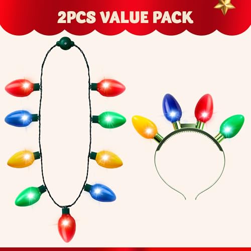 Christmas Light Up Headband and Necklace C85019
