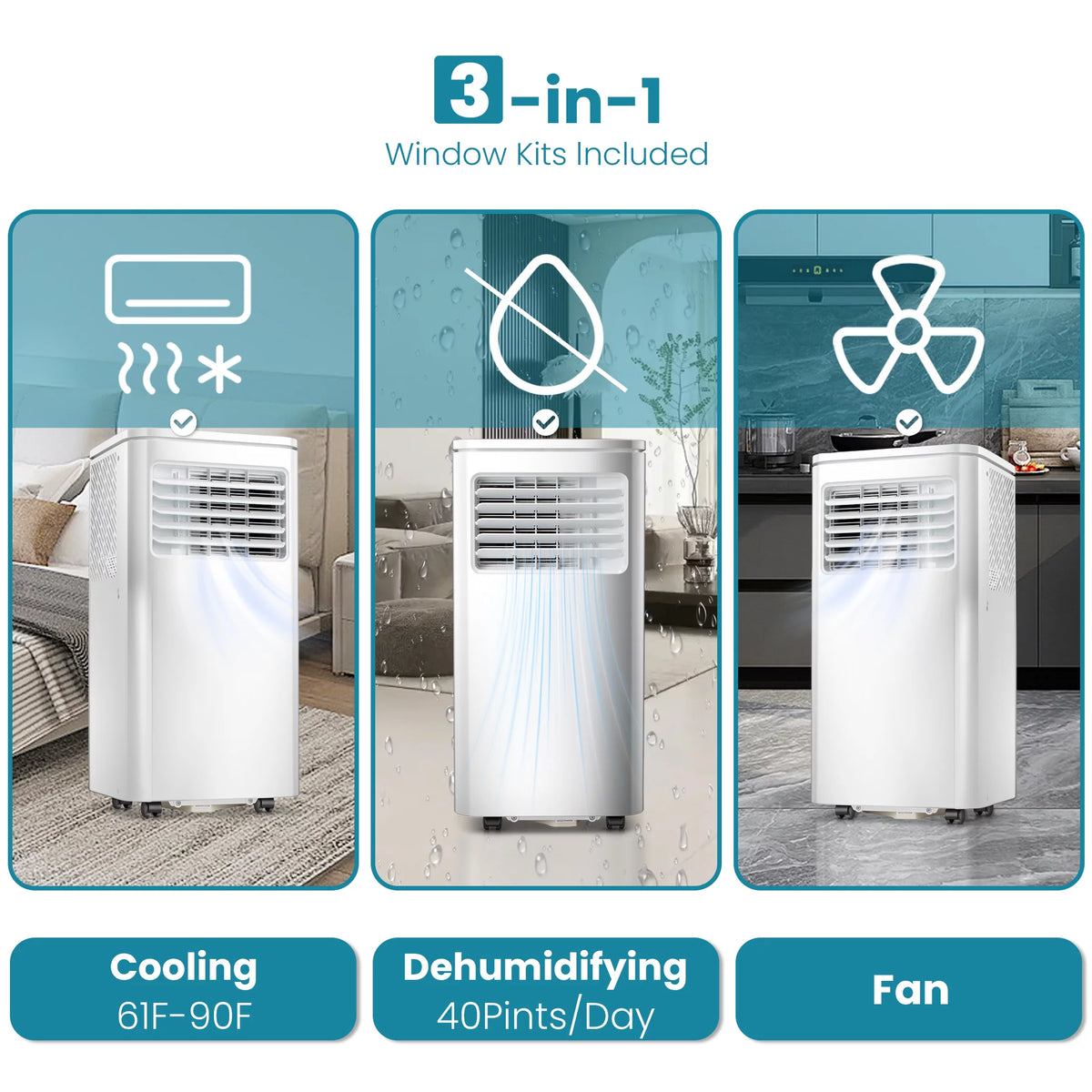 Portable Air Conditioner 5000BTU 3 in 1 Q8671
