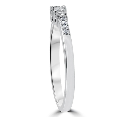 14K White Gold Three Stone Diamond Engagement Ring R6800