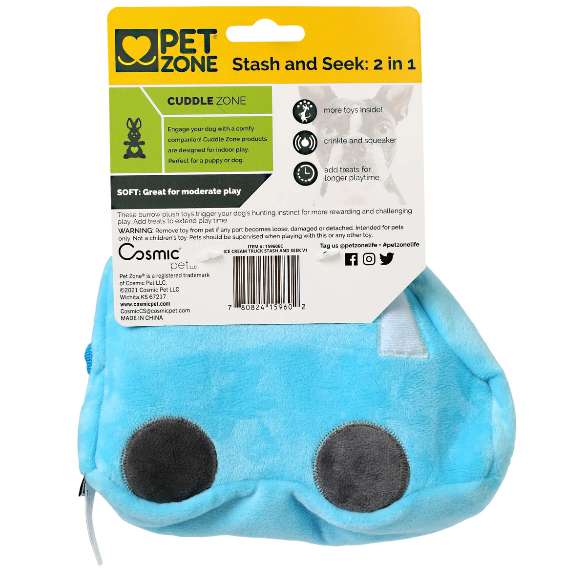 Ice Cream Truck Hide and Seek Plush Squeaky Dog Toys X8714