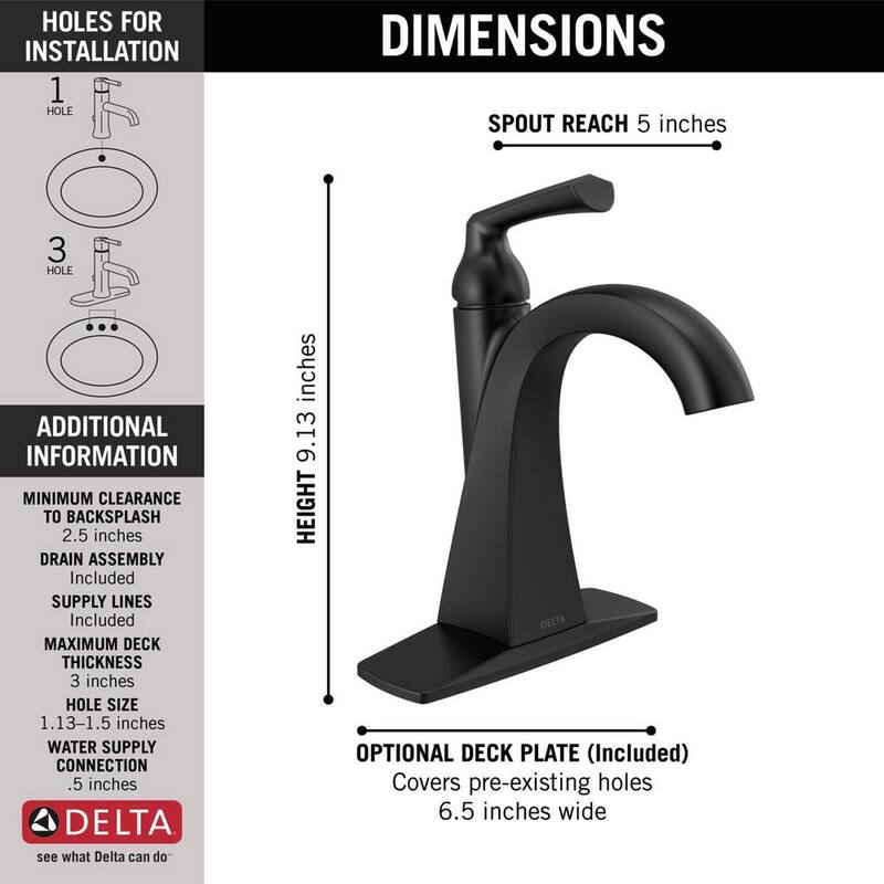 Single Hole Single-Handle Bathroom Faucet in Matte Black X9259