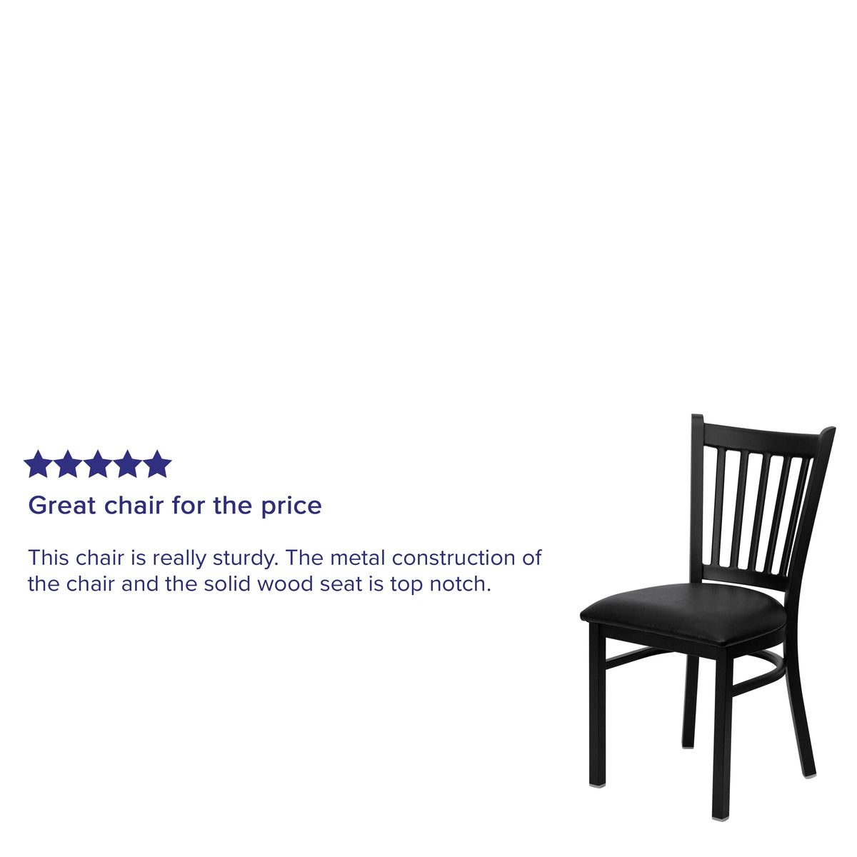 Black Vinyl Seat Metal Restaurant Chair Y189300