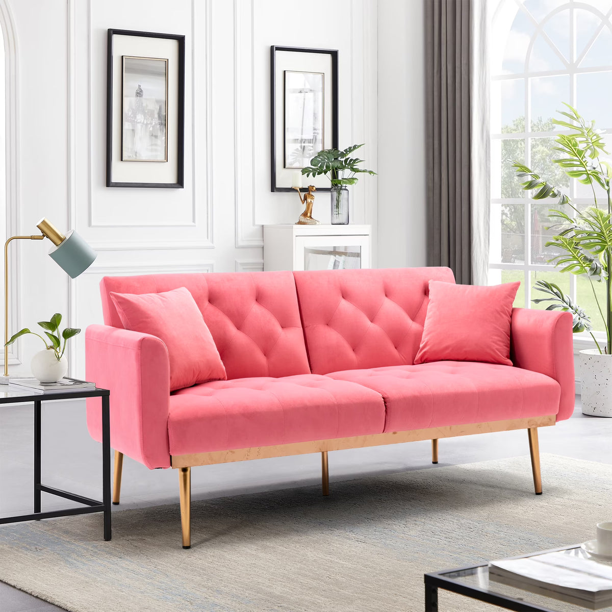 Velvet Sofa with Metal Feet N13192