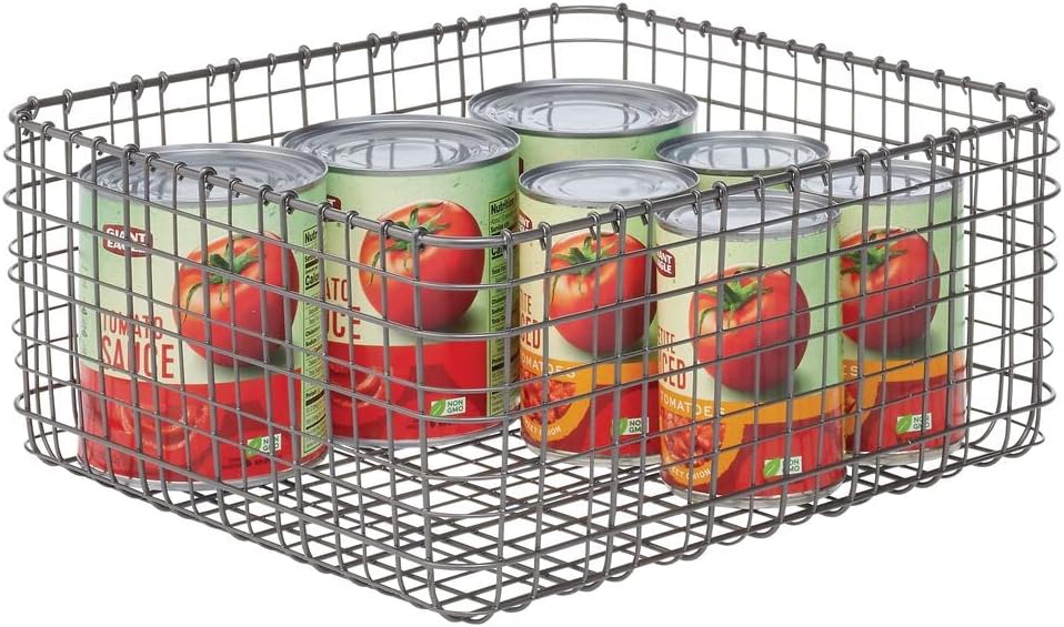 Bronze Metal Wire Food Organizer Storage Bin Basket, Pack of 2 S449746