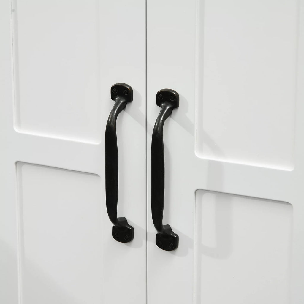 White Bathroom Sink Cabinet with Adjustable Shelf D6694