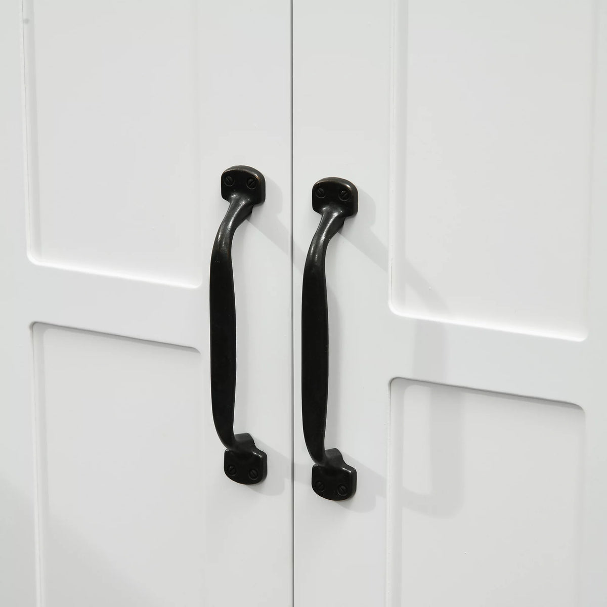 White Bathroom Sink Cabinet with Adjustable Shelf D6694