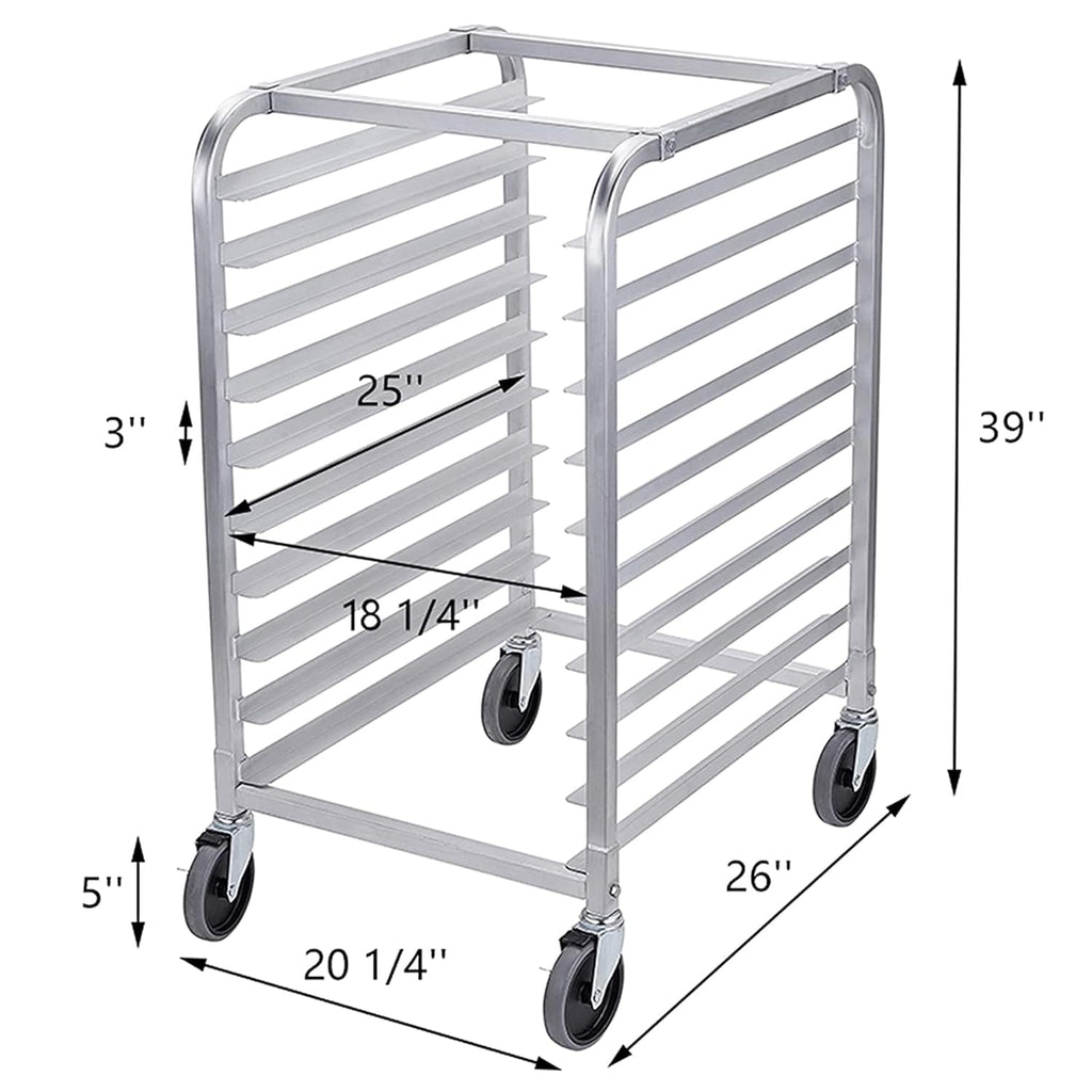 10 Tier Aluminum Bun Pan Rack with Wheels N3667