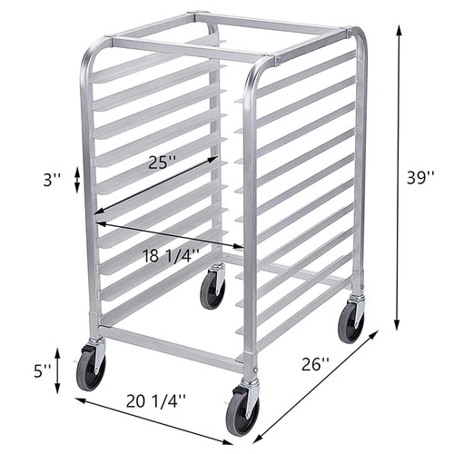 10 Tier Aluminum Bun Pan Rack with Wheels N3667