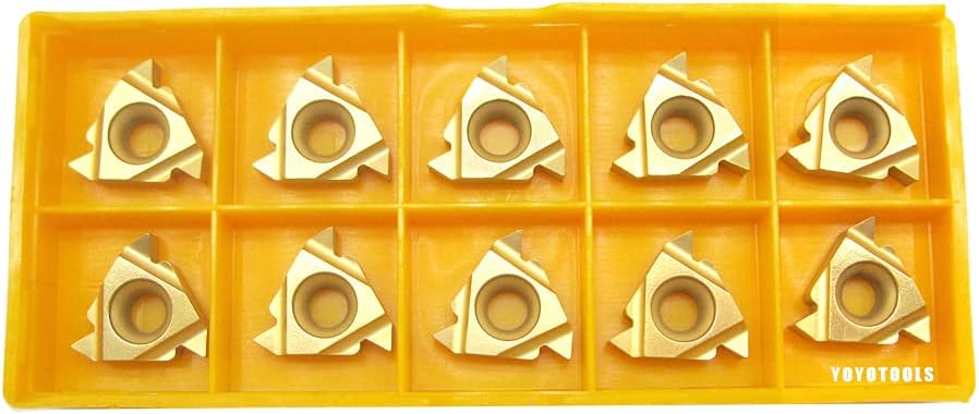 10PCS 16ER AG60 Indexable Carbide Threading Insert Blade with External Threading Turning Tool Holder Z6562