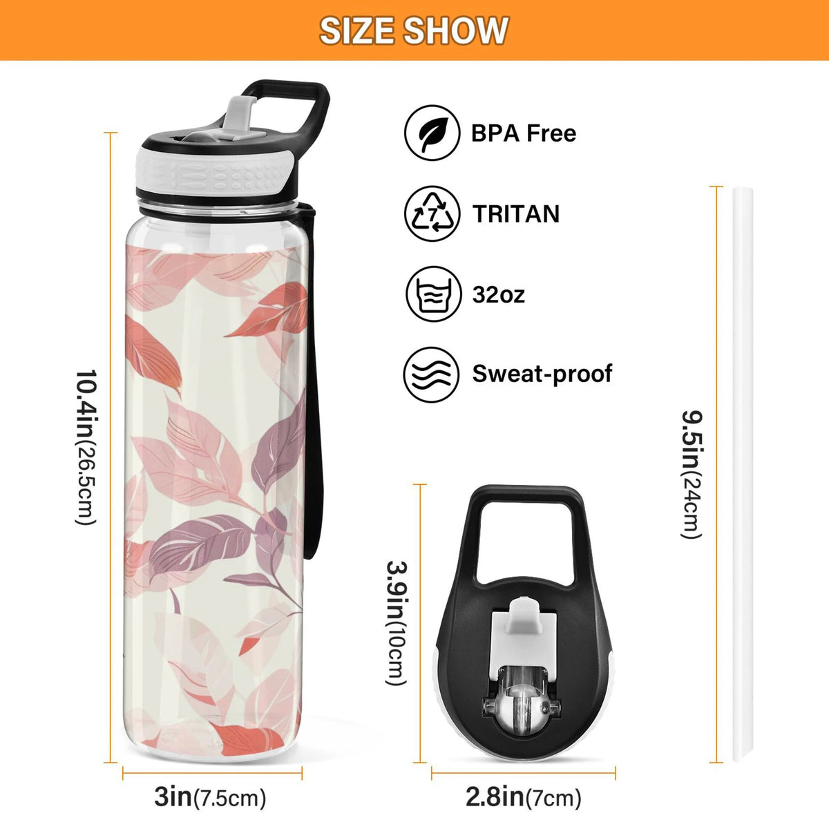 32oz Leakproof Tritan Water Bottle with Straw Z88903