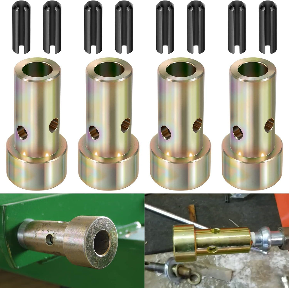 2 Pairs Cat 1 Quick Hitch Adapter Bushings Set for Category I 3-Point Tractors S6404