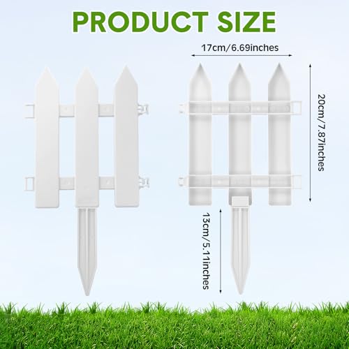 48 Pack White Plastic Garden Fence Panels B243097