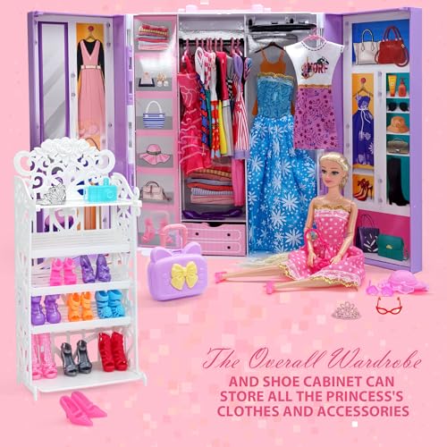 Doll Clothes and Accessories with Princess Gowns Dresses Shoes N85452