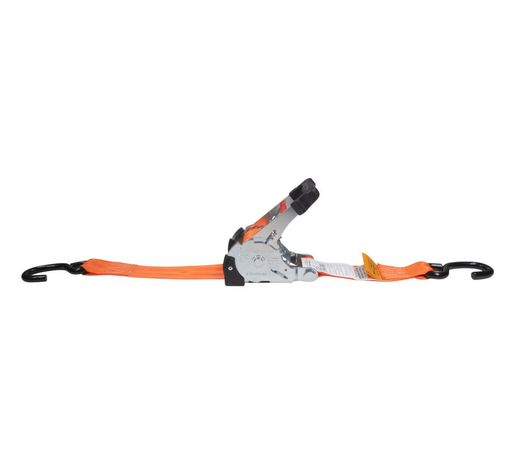 (4 Pack) Orange 2" x10' Auto Retract Ratchet Straps with Zinc Coated S Hook Tiedowns X80427