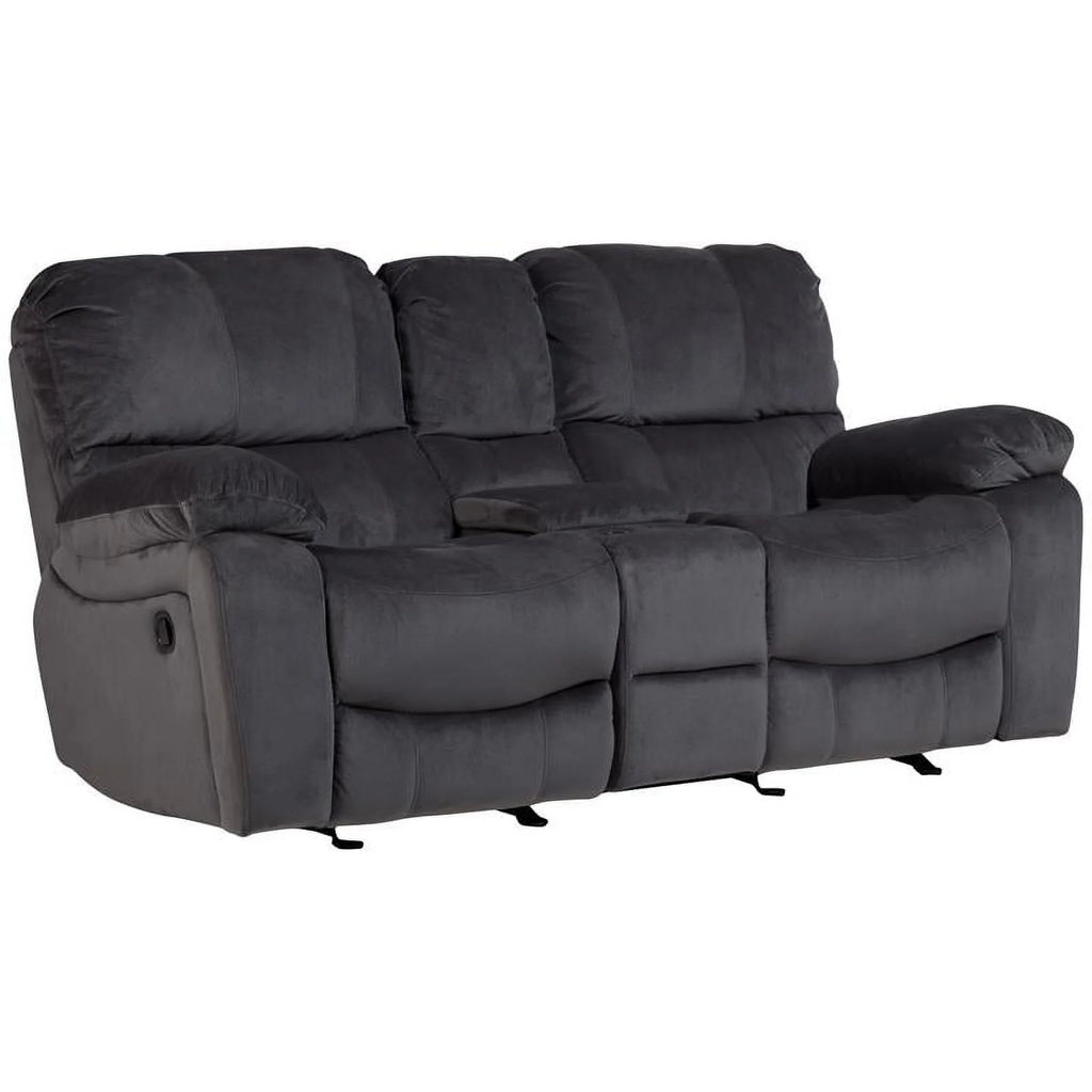 Steel Blue Reclining Gliding Loveseat F4624