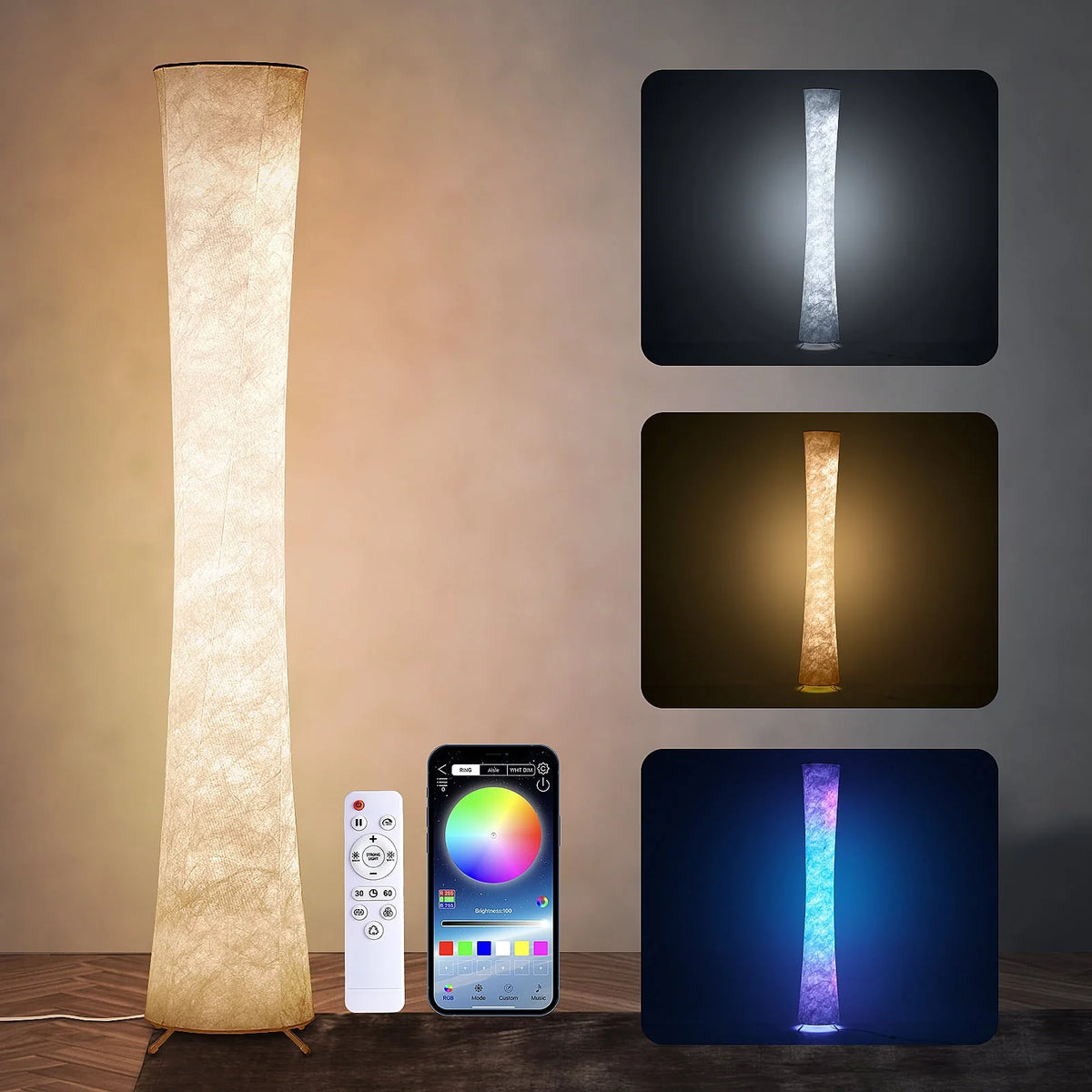 Soft Light LED RGB Color Changing 61'' Tall Floor Lamp X472513