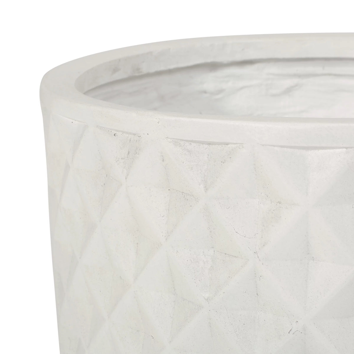 Outdoor Cast Stone Planter Antique White Large M834