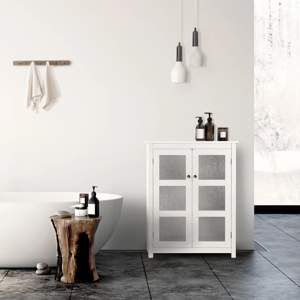 White Bathroom Floor Cabinet V287