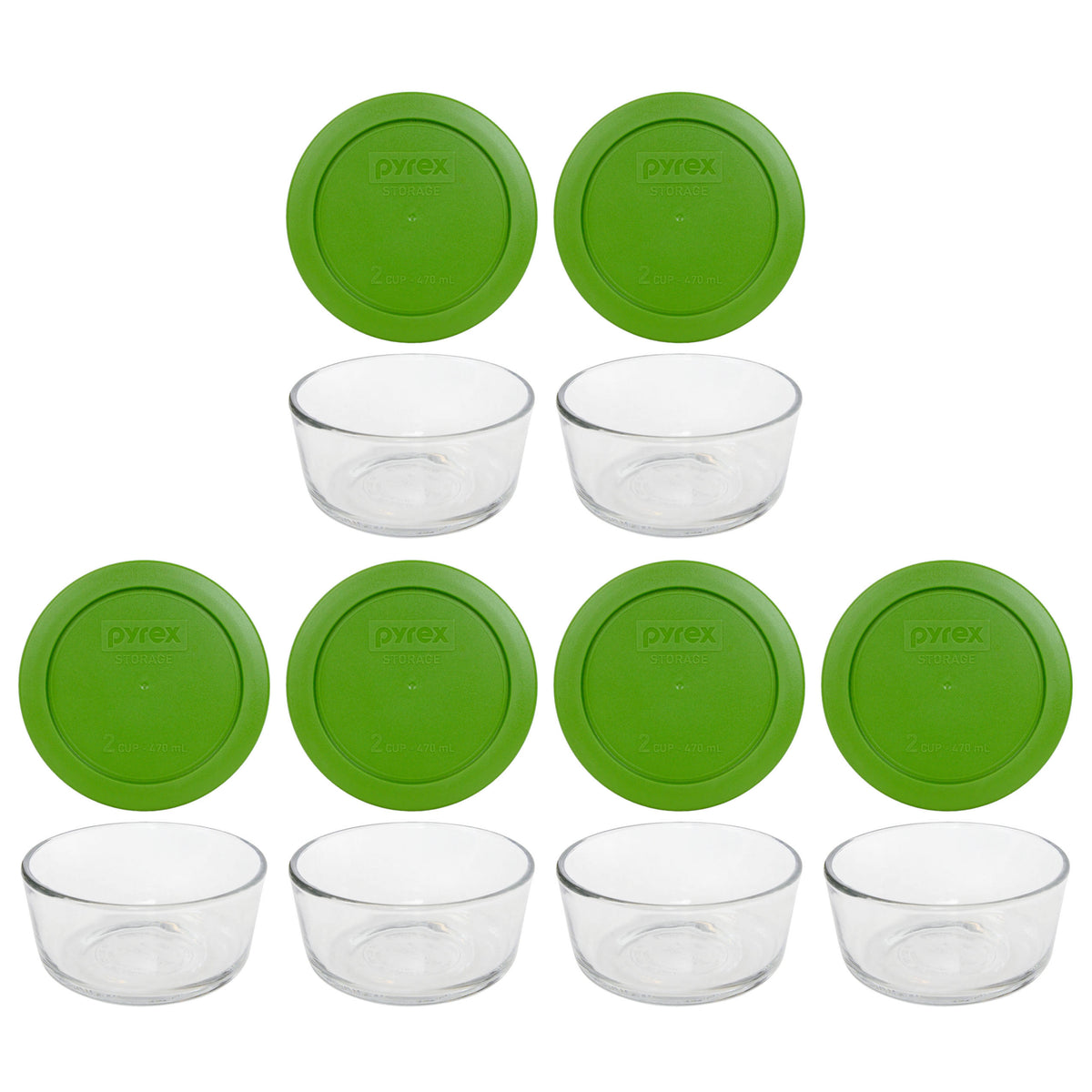 2-Cup Glass Storage Bowl with Lid 6 Pack T81644