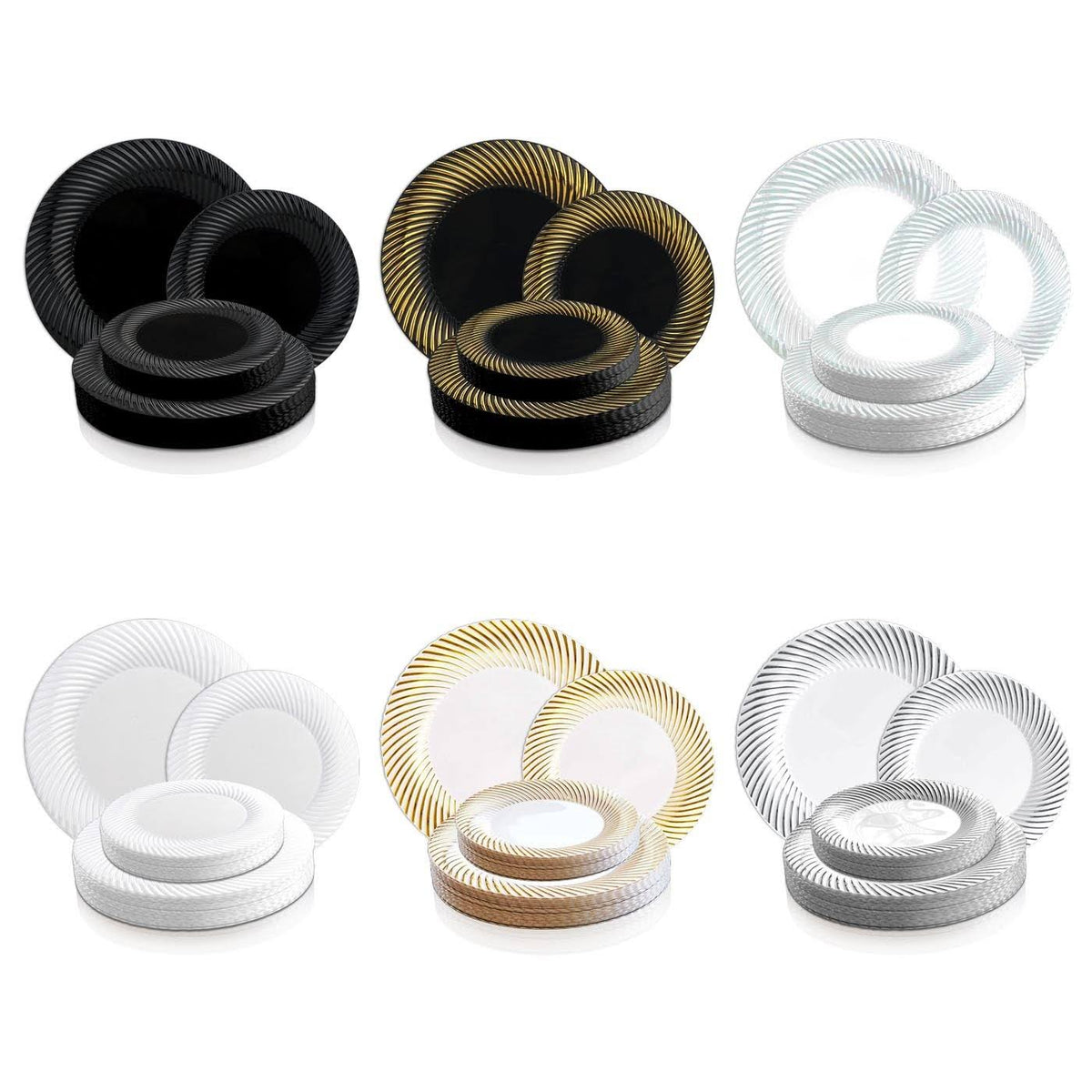 White Disposable Plastic Buffet Plates T8779