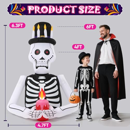 8FT Halloween Inflatable Skeleton Tree with LED Lights G457