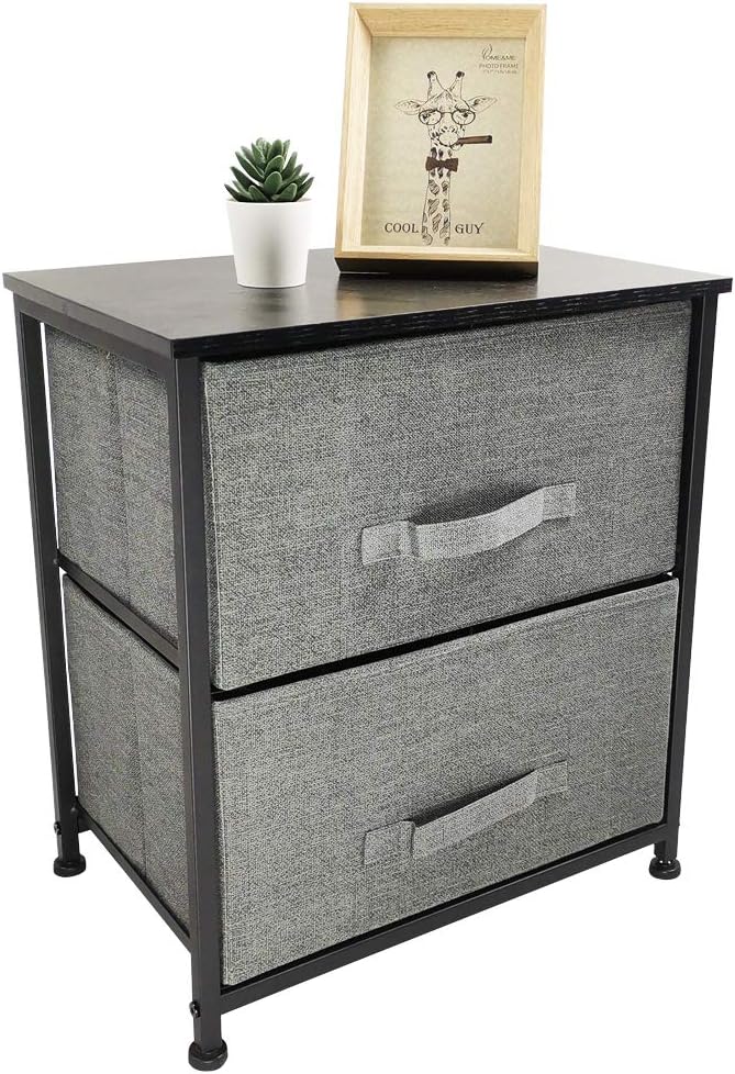 Gray 2 Drawer Fabric Storage Dresser K235