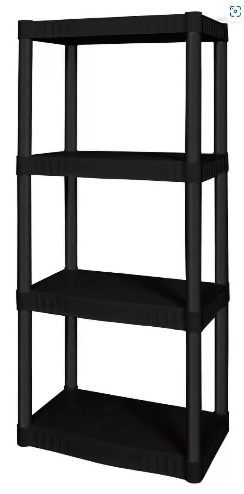 Plastic 4-Tier Storage Shelves Black A751